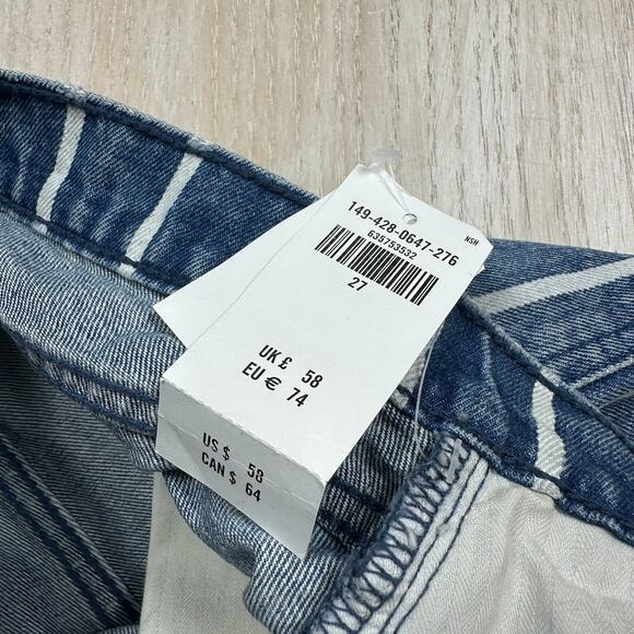 NWT Abercombie & Fitch Annie High Rise Short Stripe Casual Denim Jean Shorts 27 - Picture 10 of 16